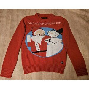 American Stitch Ugly Christmas Sweater Men's Size Medium Snowman Crush Red